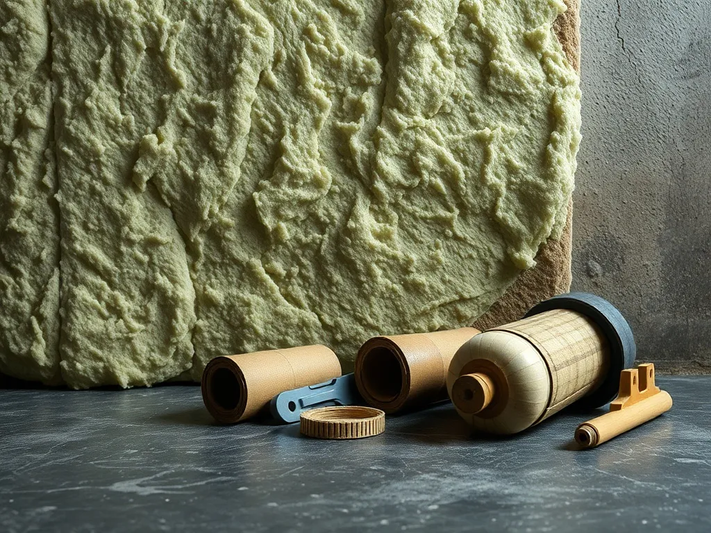 Close-up of high-quality sustainable insulation material and